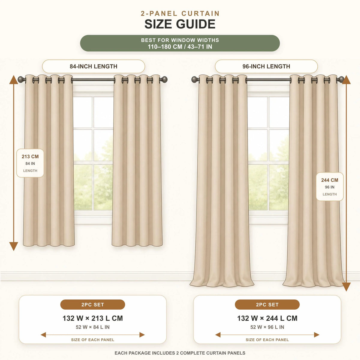 Double Layer Luxury Embroidered Blackout Sheer Curtain Panels