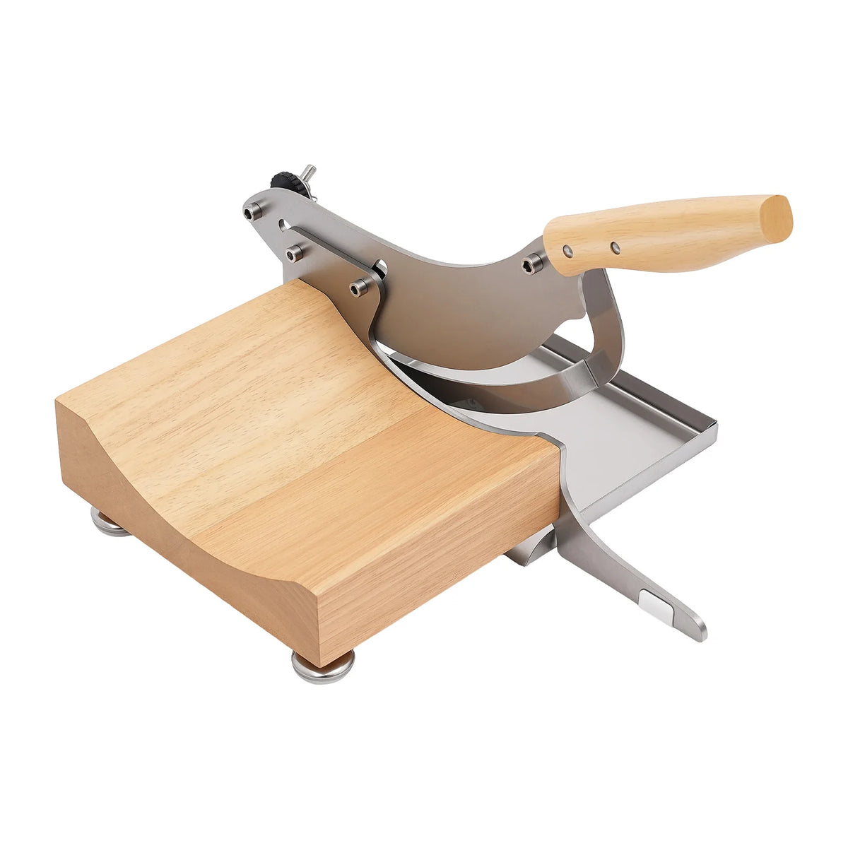 Heavy Duty Manual Kitchen Herb Slicer With Rubber Wood Base