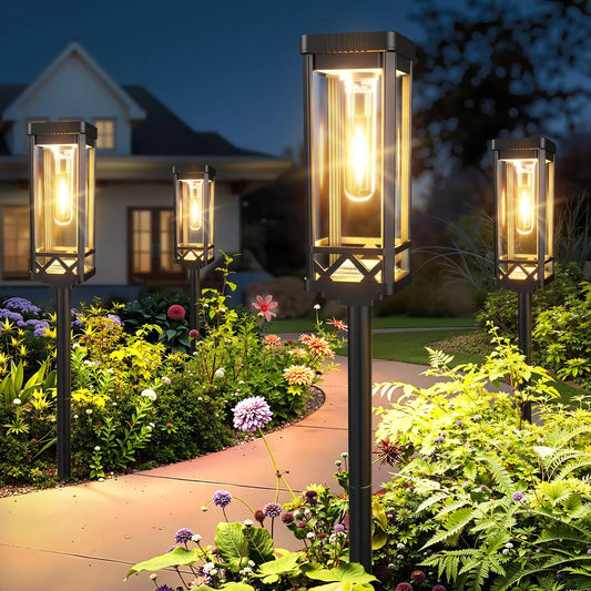Solar Powered Waterproof LED Pathway Lights for Walkways and Gardens