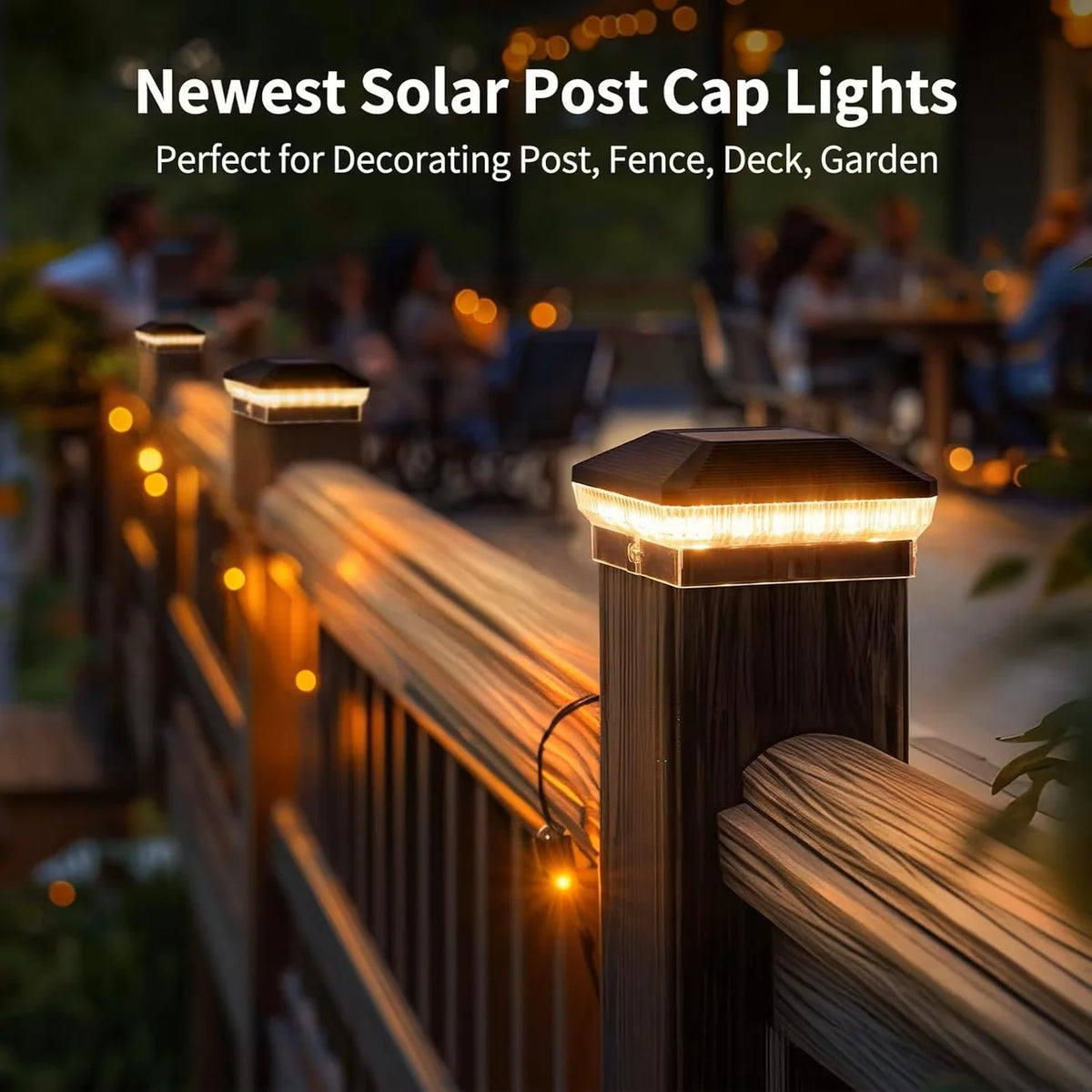 Solar Fence Post Lights with 40 LEDs and Multiple Modes