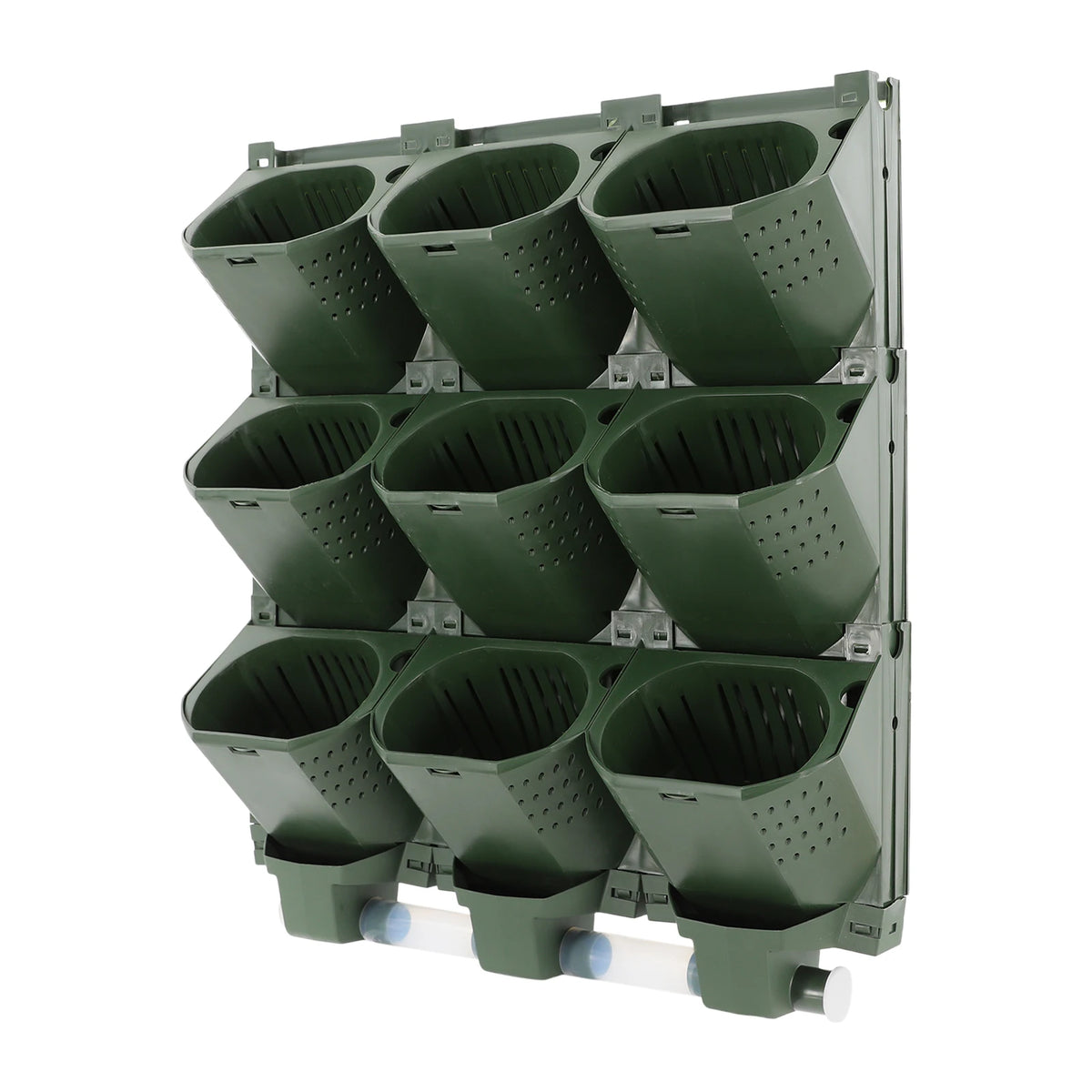 Modular 9 Pot Wall Planter With Drainage Trays Vertical Garden