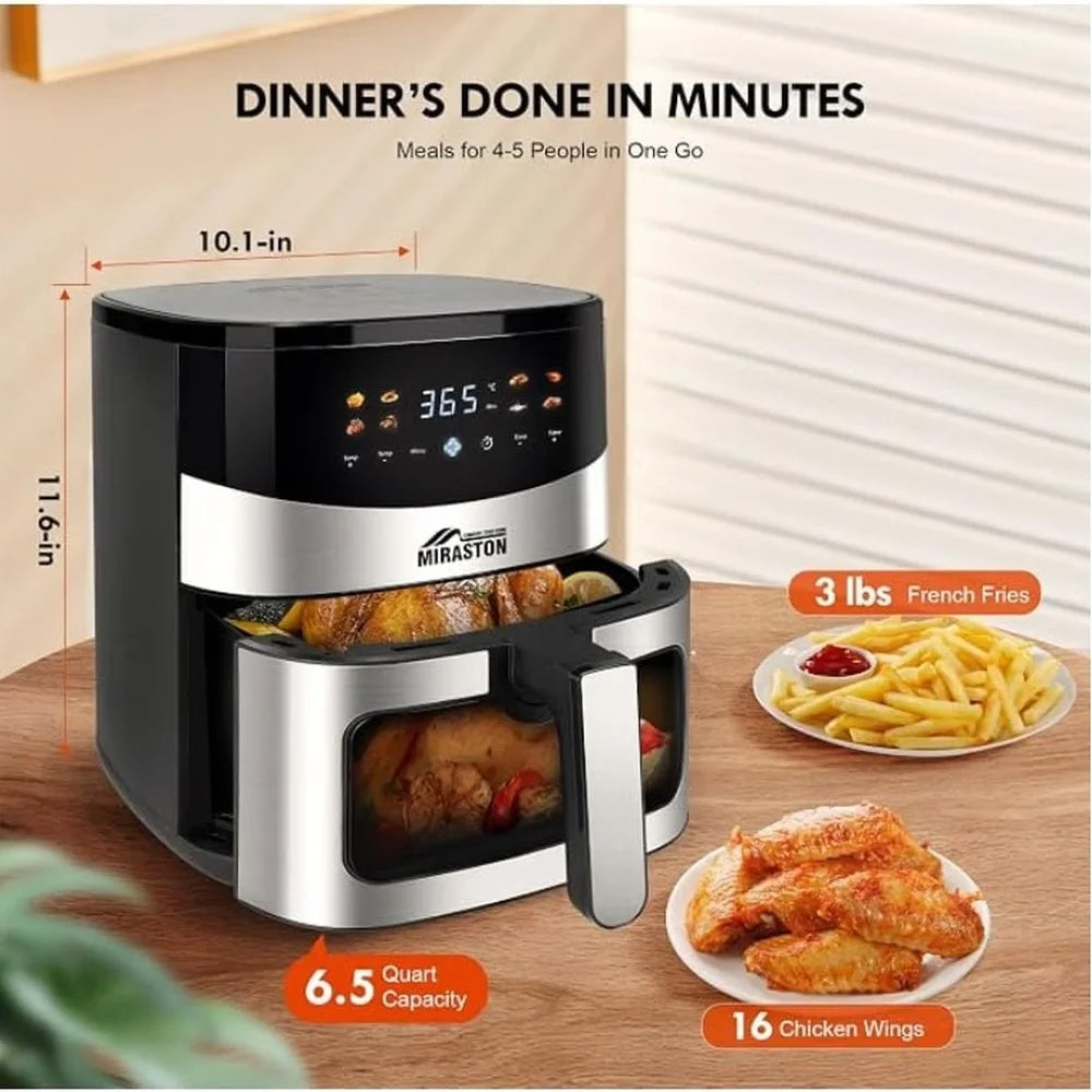 Miraston Digital Air Fryer Featuring Removable 304 Stainless Steel Basket