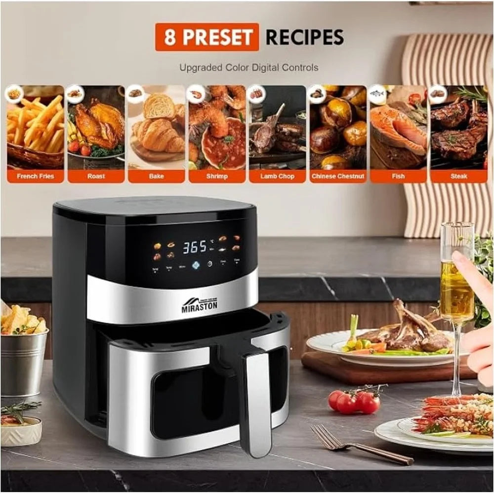 Miraston Digital Air Fryer Featuring Removable 304 Stainless Steel Basket