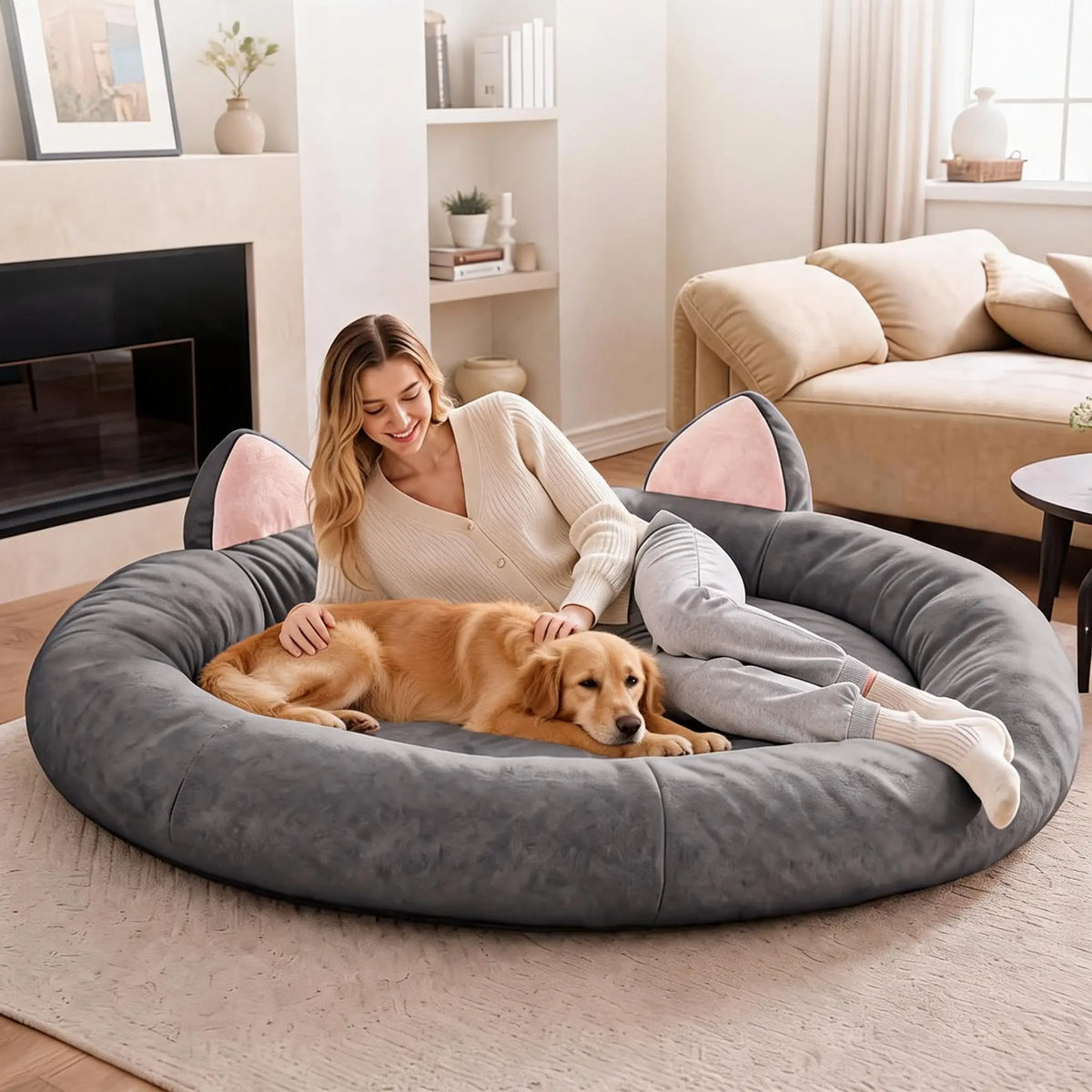 HiMISS Orthopedic Memory Foam Dog Bed With Washable Cover
