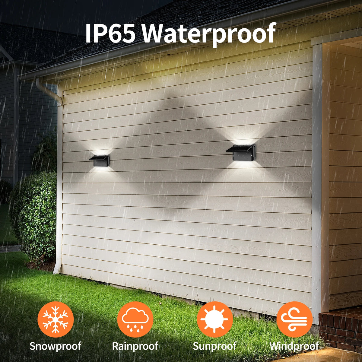 Intelamp Solar Wall Lights With Three Lighting Modes For Outdoor Walls