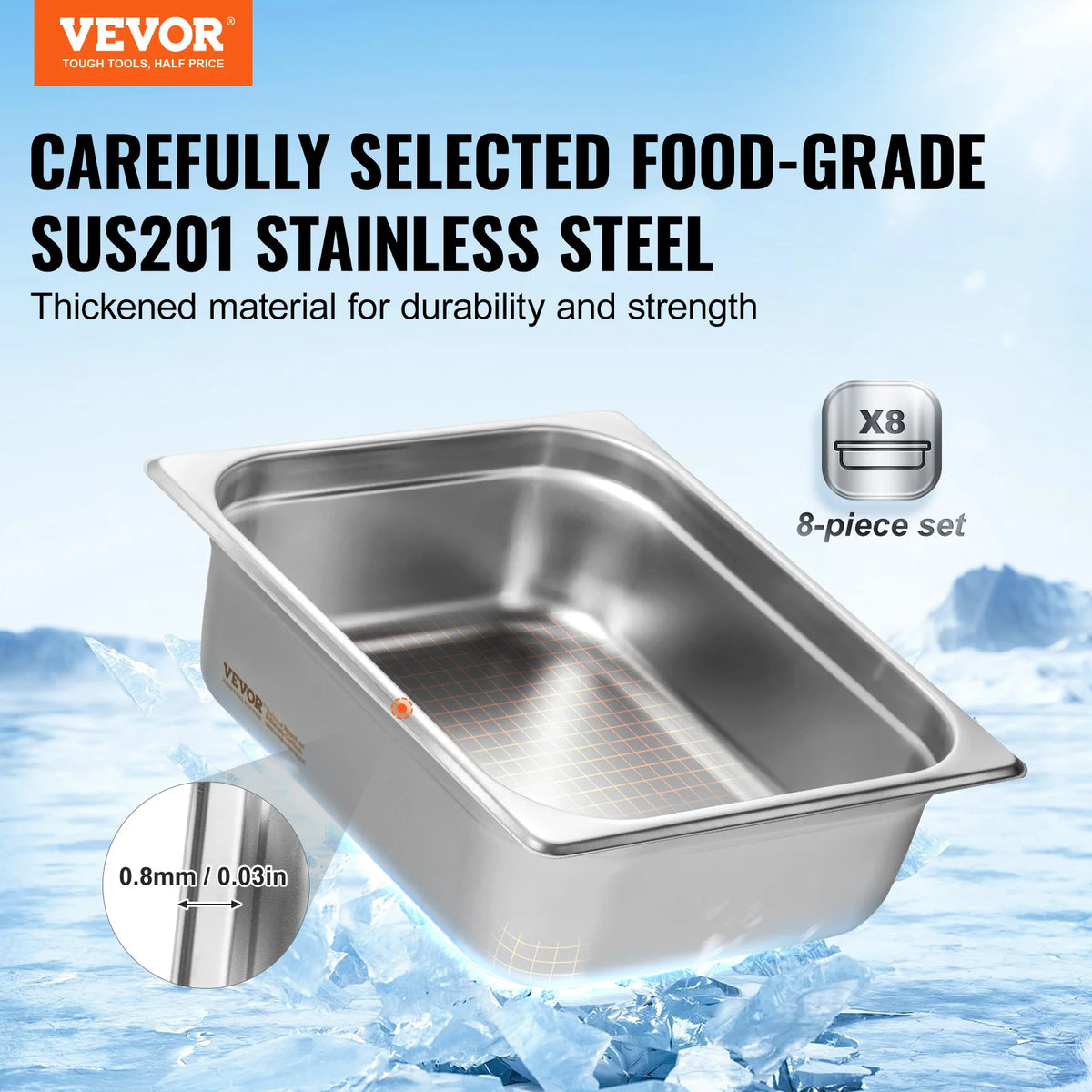 Succebuy Commercial Catering Pan Set With Lids Restaurant Storage