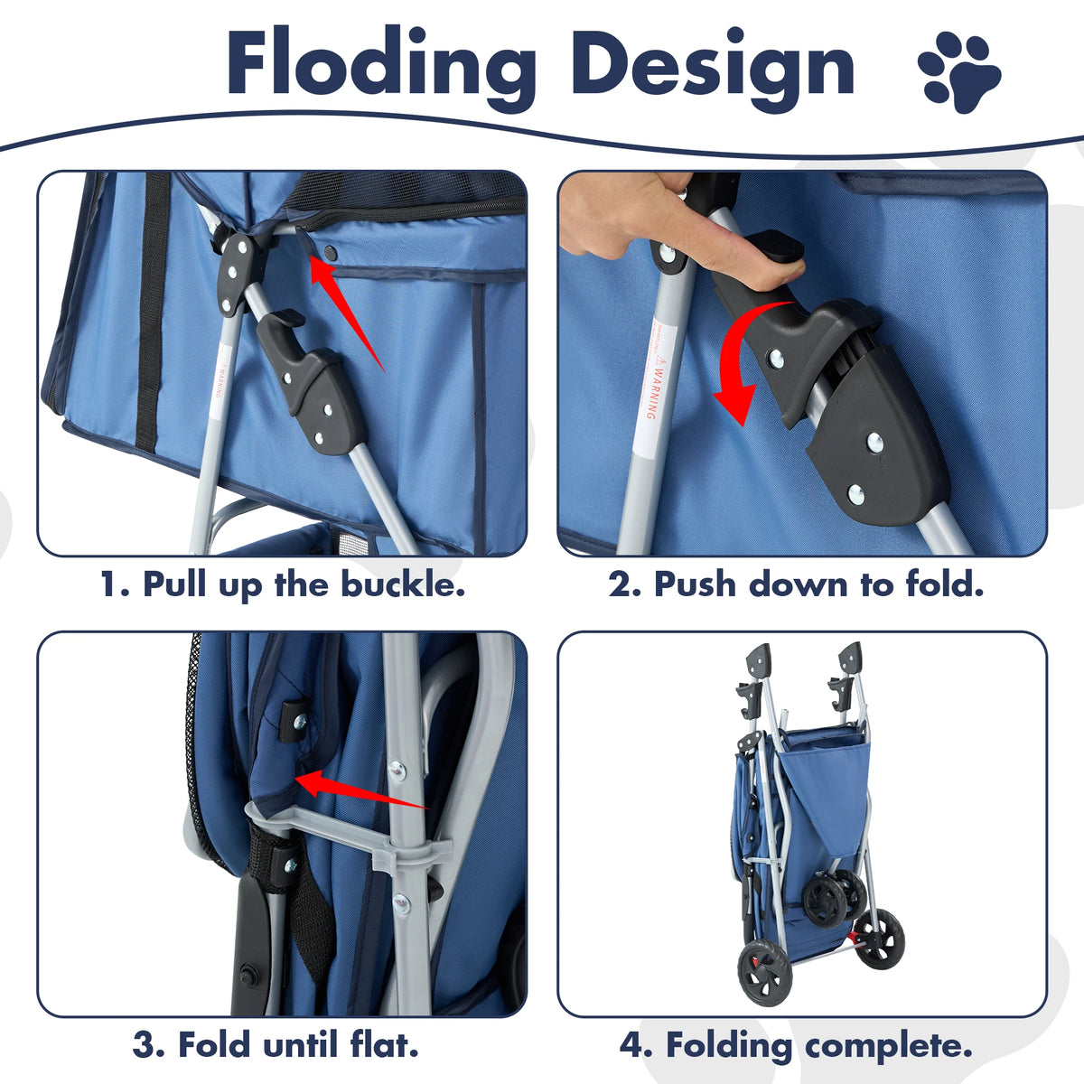 Sturdy Three Wheel Foldable Pet Stroller For Leisure Walks