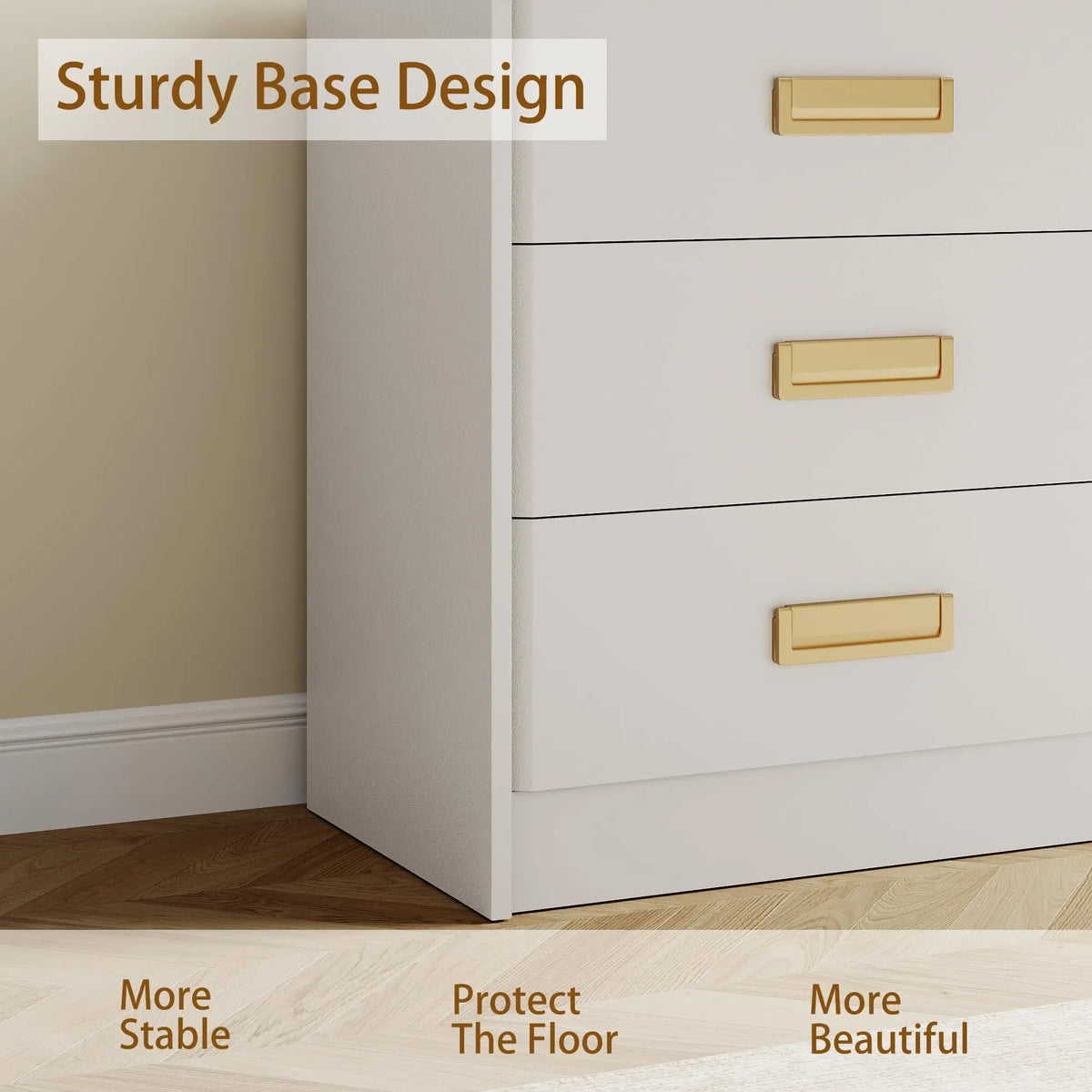Modern Wooden Bedroom Chest Of Drawers With Elegant Beveled Finish