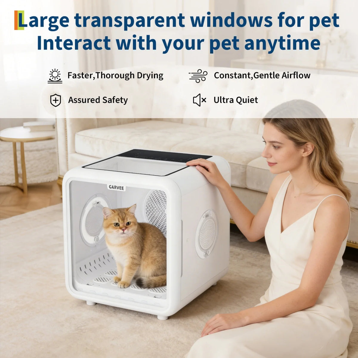 HiMiss Automatic Pet Drying Box 360 Grooming Blower Cats Dogs