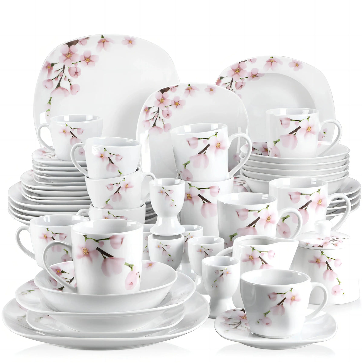 Malacasa 100-Piece Porcelain Dinnerware Set Elegant Ceramic Tableware