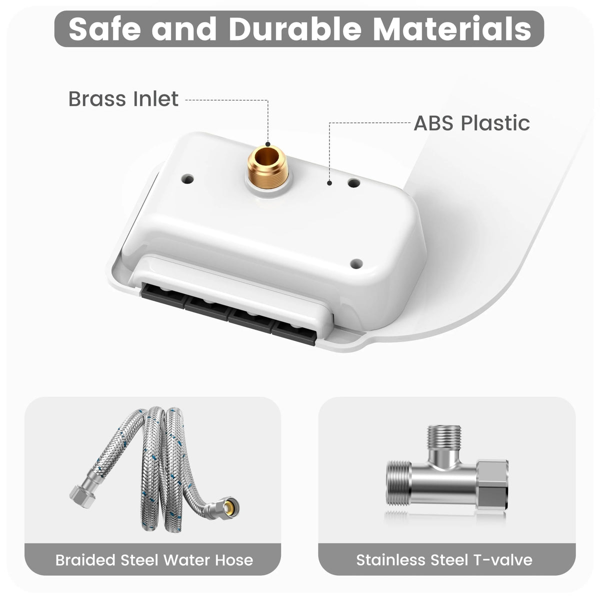 Non Electric Dual Nozzle Bidet Attachment With Adjustable Pressure Control
