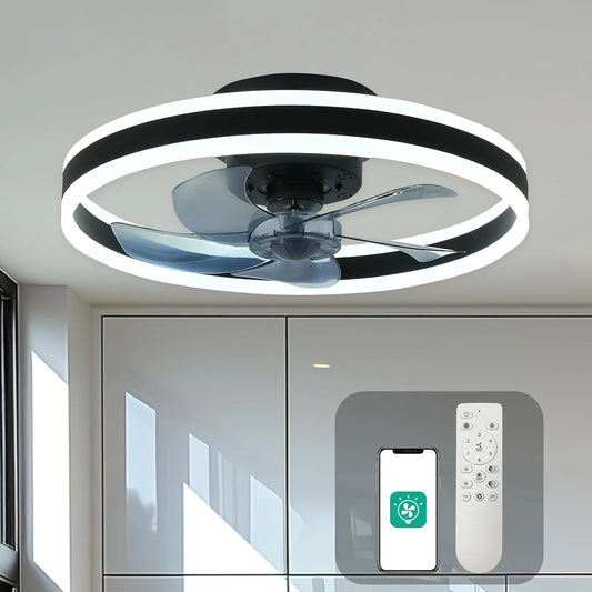 Orison Dimmable LED Ceiling Fan With Remote Control Flush Mount