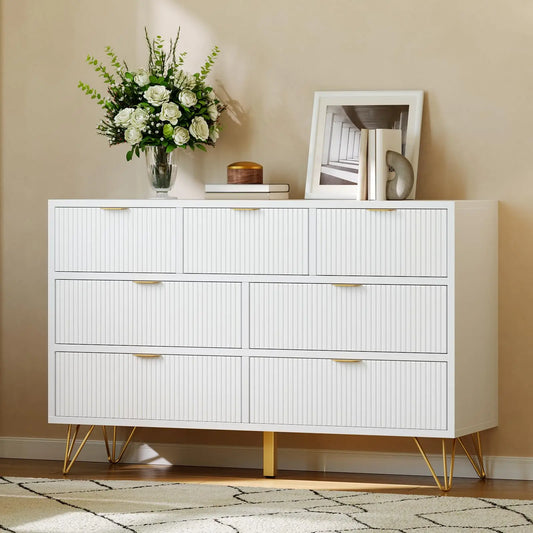 HiMiss Contemporary Seven Drawer Wooden Storage Cabinet