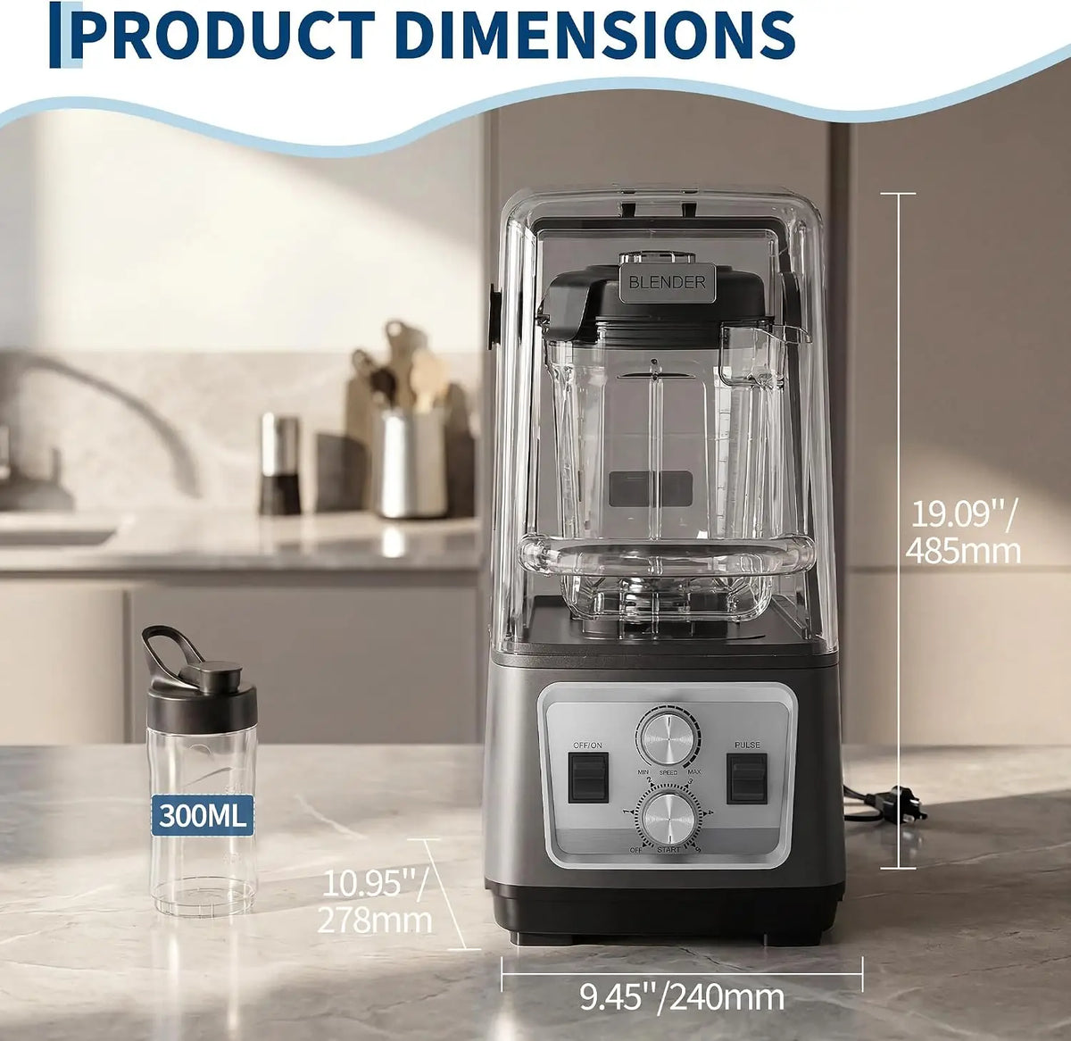 Tacleekii Commercial Countertop Blender With Smart Touch Interface