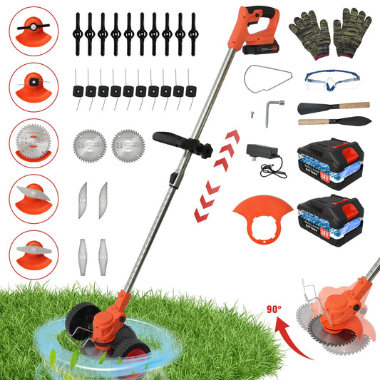 21V Cordless 3-In-1 Lawn Mower And Grass Trimmer Kit