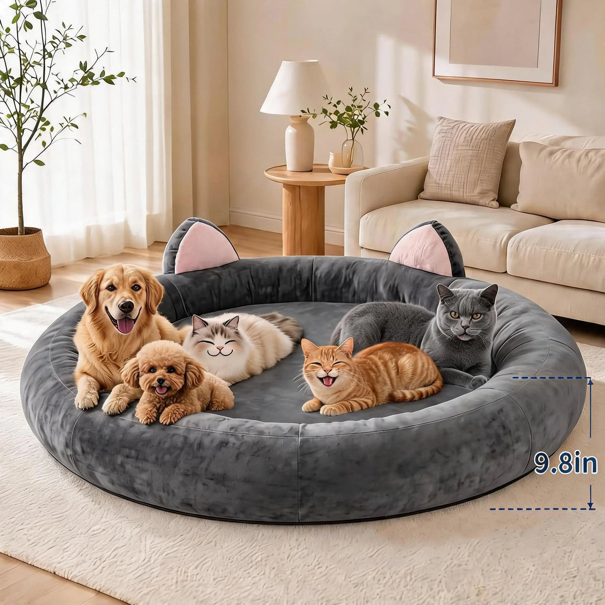 HiMISS Orthopedic Memory Foam Dog Bed With Washable Cover