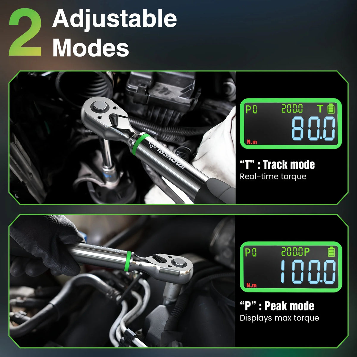 Taskstar Digital Torque Wrench With Preset Alarm And Reversible Ratchet