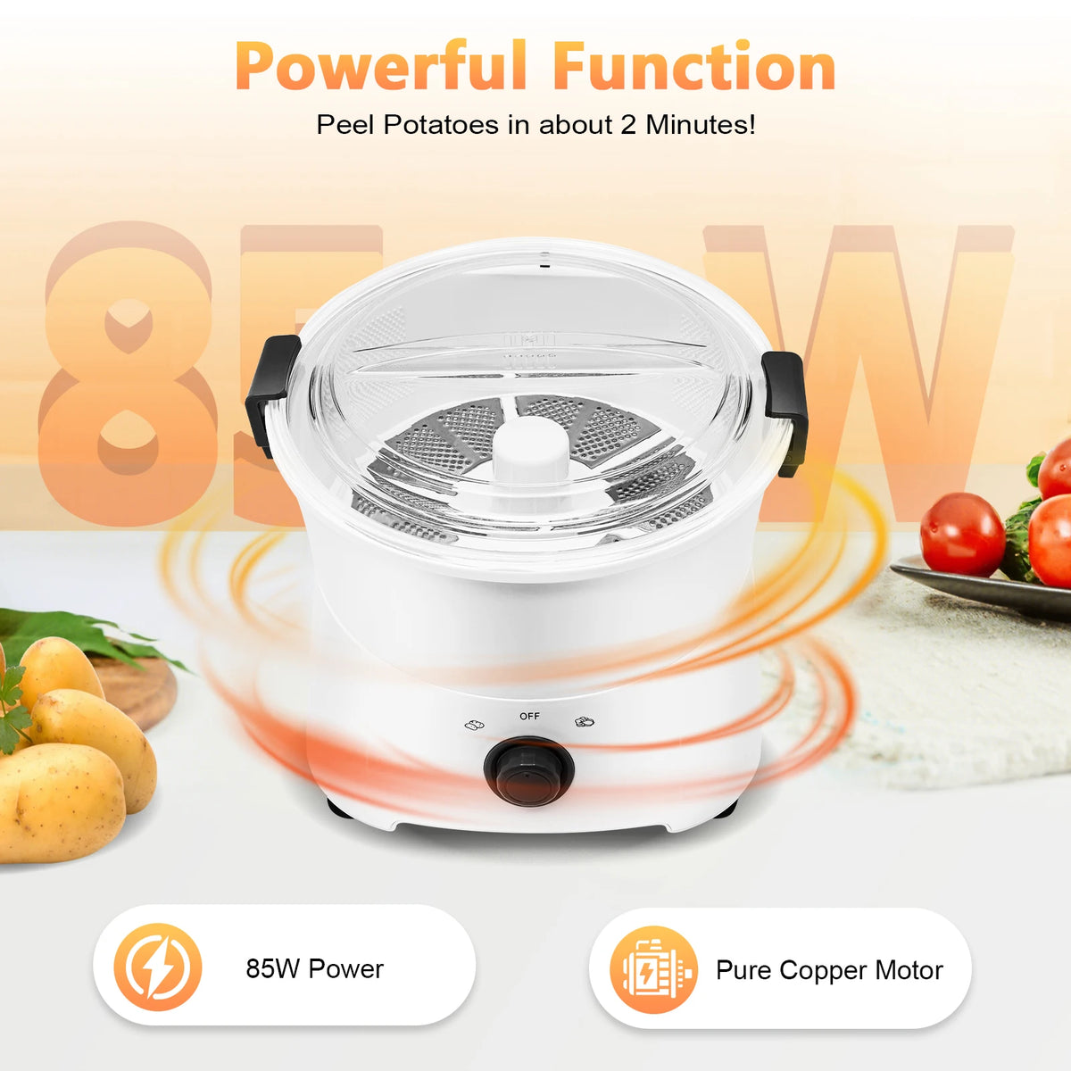 Automatic Electric Potato Peeler With Pure Copper Motor