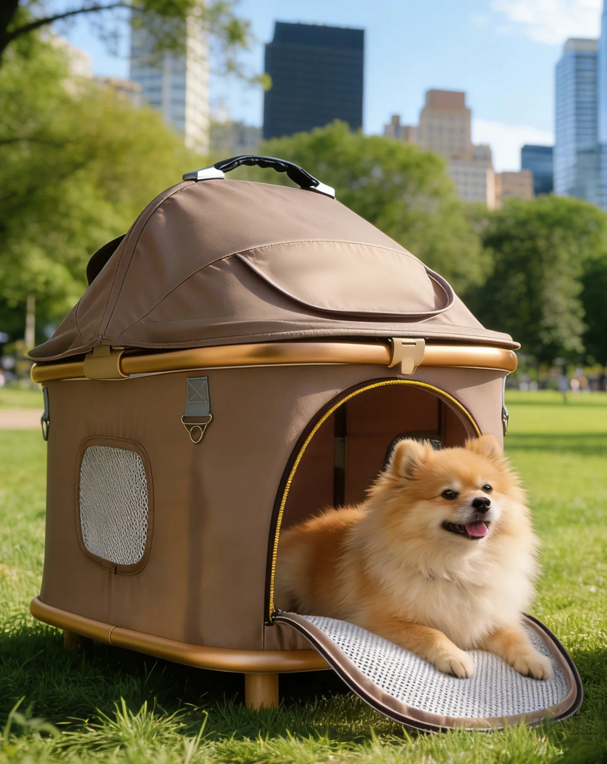 Premium Pet Stroller For Dogs And Cats With Safety Leashes
