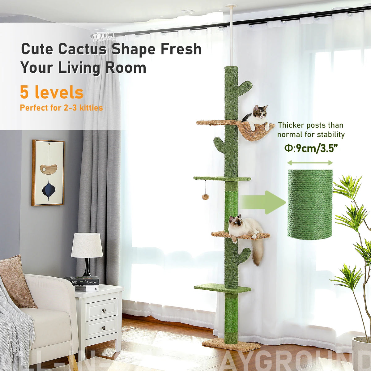 PAWZ Road Cactus Cat Tree With Hammock And Scratching Post