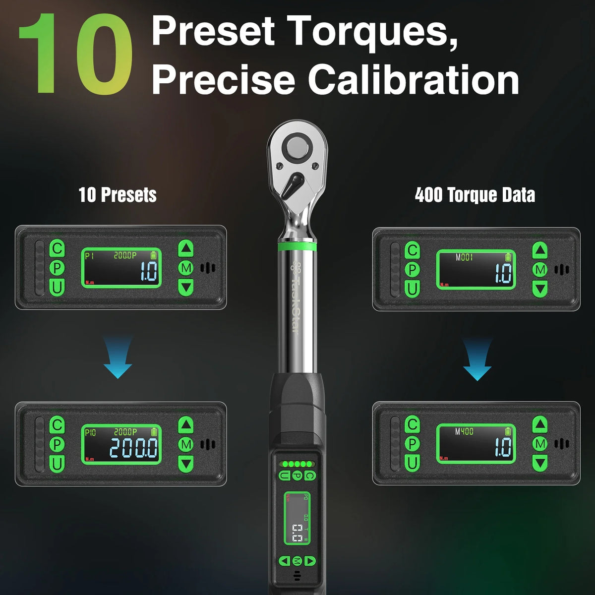 Taskstar Digital Torque Wrench With Preset Alarm And Reversible Ratchet