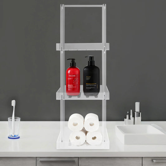 Bymaocar Three Tier Acrylic Shower Organizer Freestanding Corner Caddy