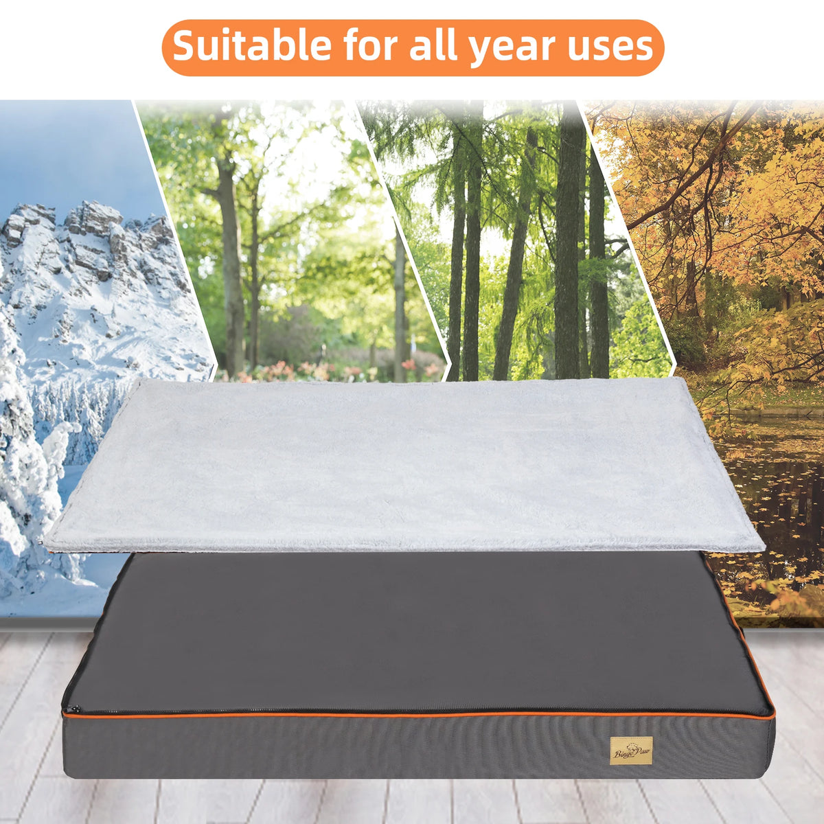 Bingopaw Orthopedic Foam Dog Bed With Washable Cover