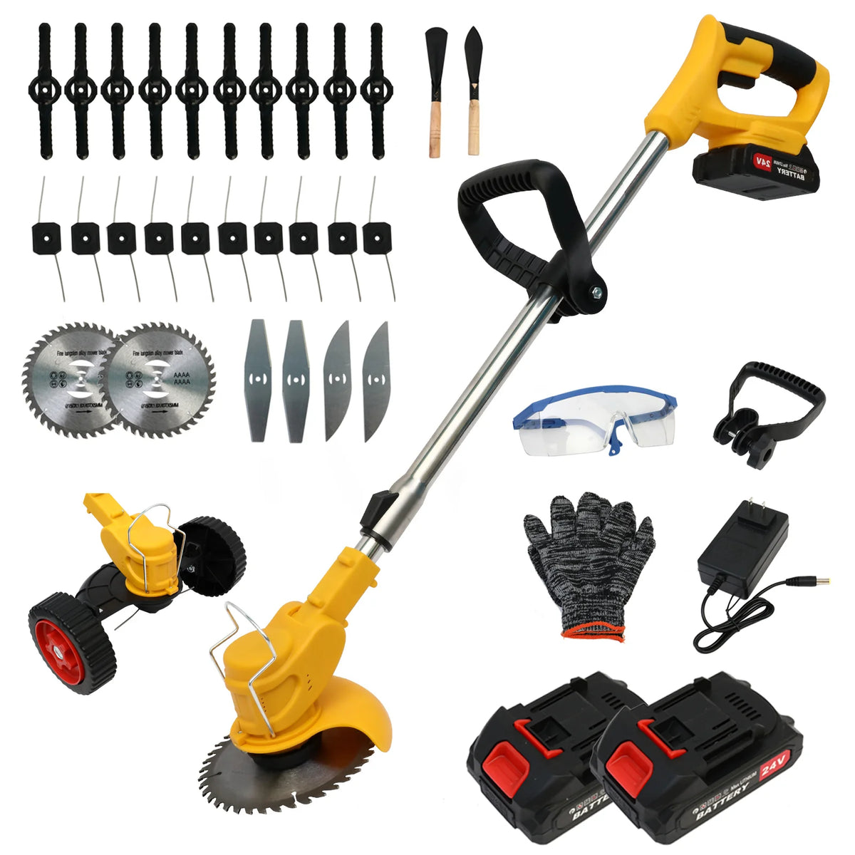 21V Cordless 3in1 Electric Lawn Mower Edger Brush Cutter Kit