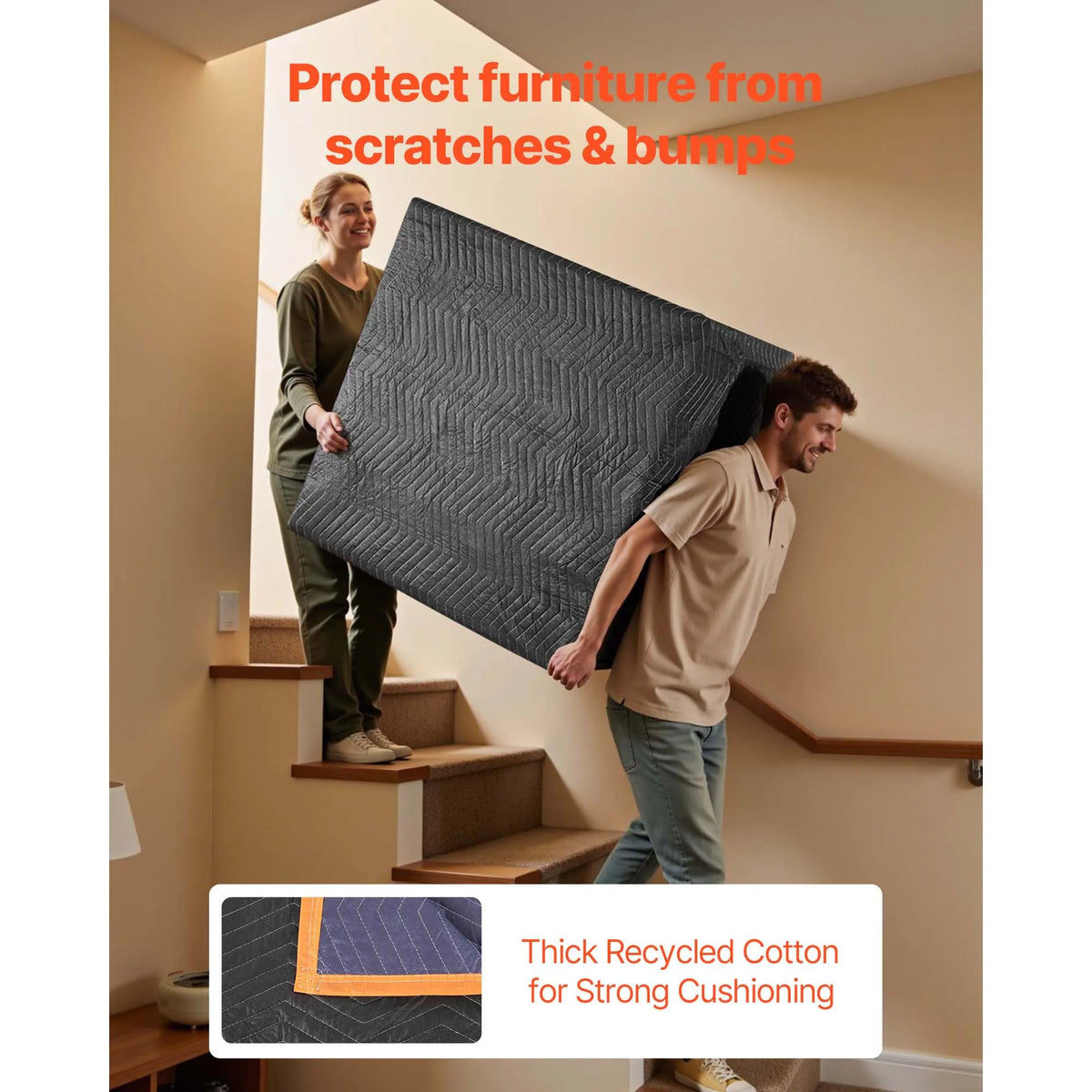 Premium Padded Moving and Packing Blankets with Cotton Filling