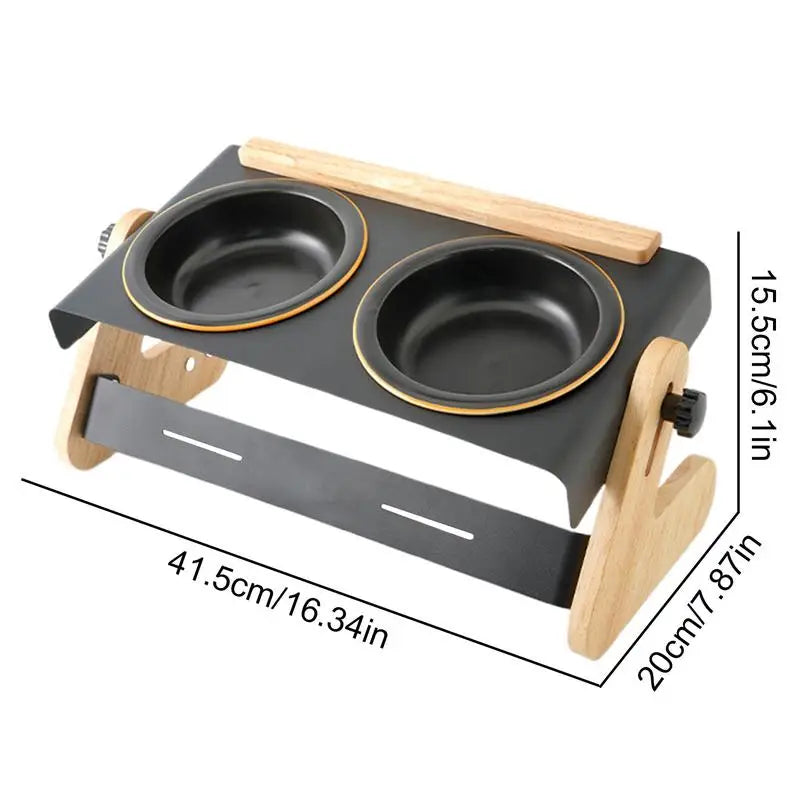 Adjustable Raised Dog Bowls for Camping and Outdoor Feeding