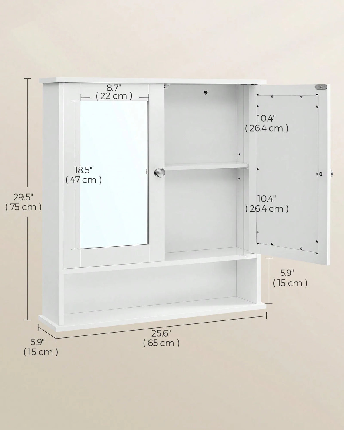 Wall Mounted Bathroom Medicine Cabinet With Mirror And Storage