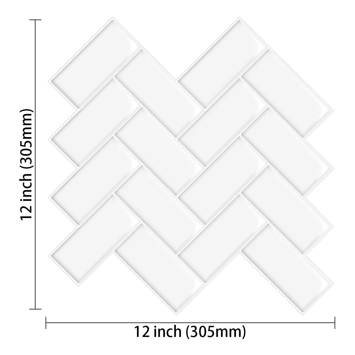 Vividtiles Peel And Stick Herringbone Waterproof Wall Tiles