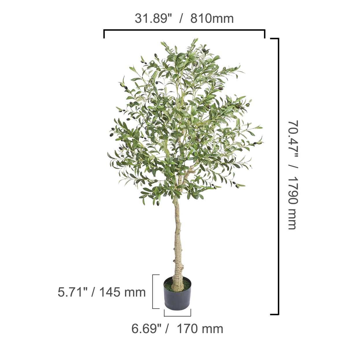 SucceBuy Artificial Olive Tree With Secure Base for Home Decor