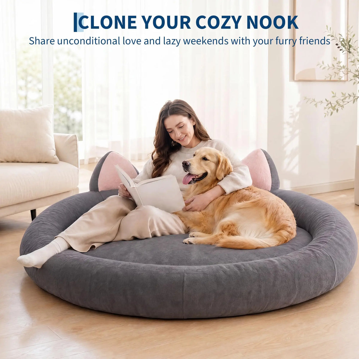 HiMISS Orthopedic Memory Foam Dog Bed With Washable Cover