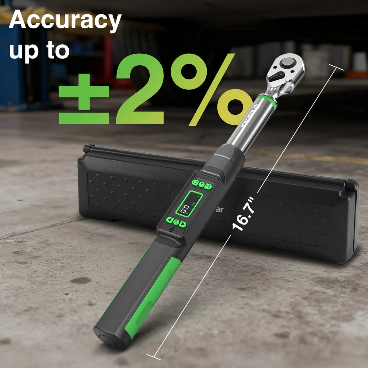 Taskstar Digital Torque Wrench With Preset Alarm And Reversible Ratchet