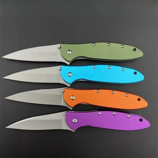KS Leek Aluminum Folding Knife 8Cr13Mov Blade Glass Breaker