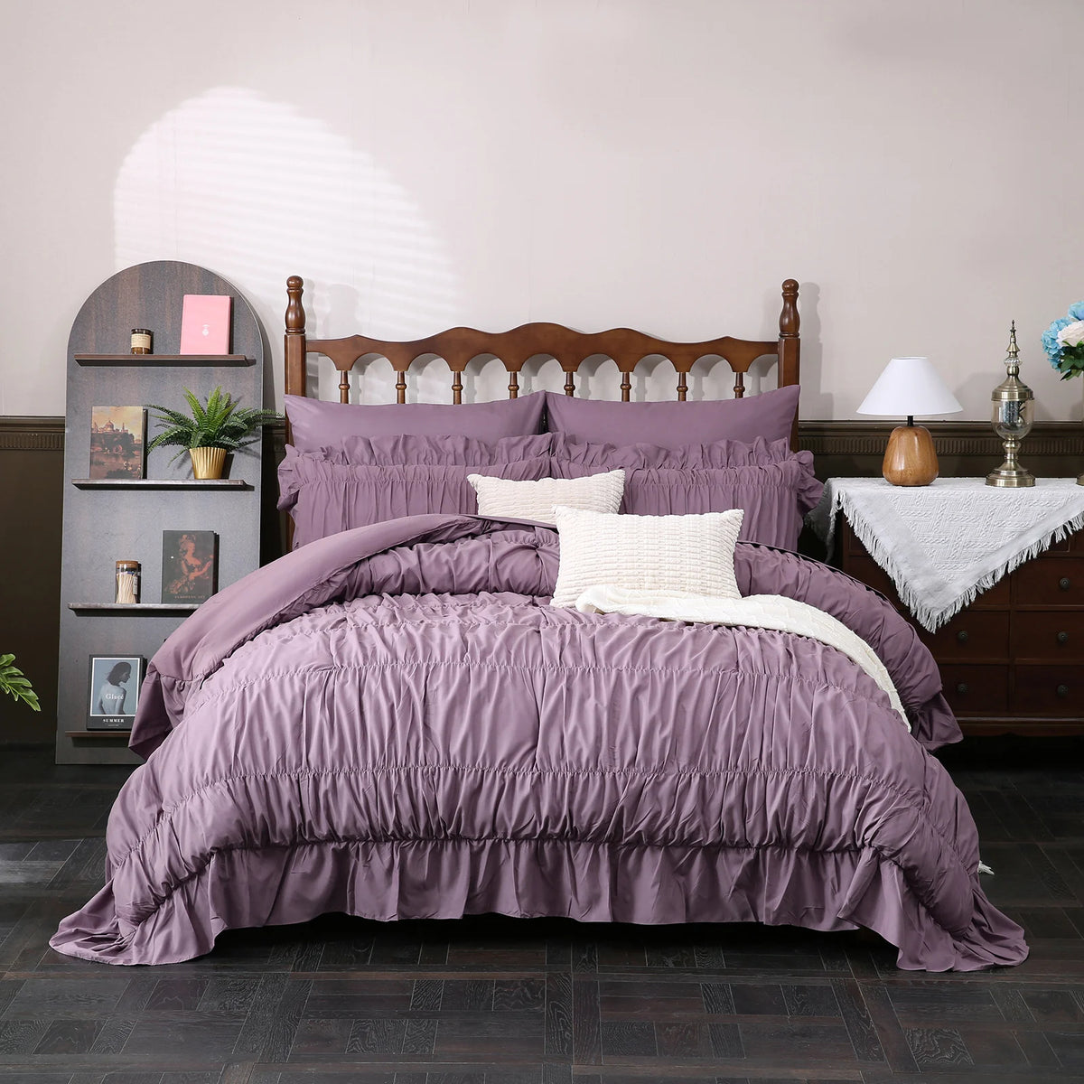 Fluffy Boho Ruffle Comforter Set Includes Sheets And Shams
