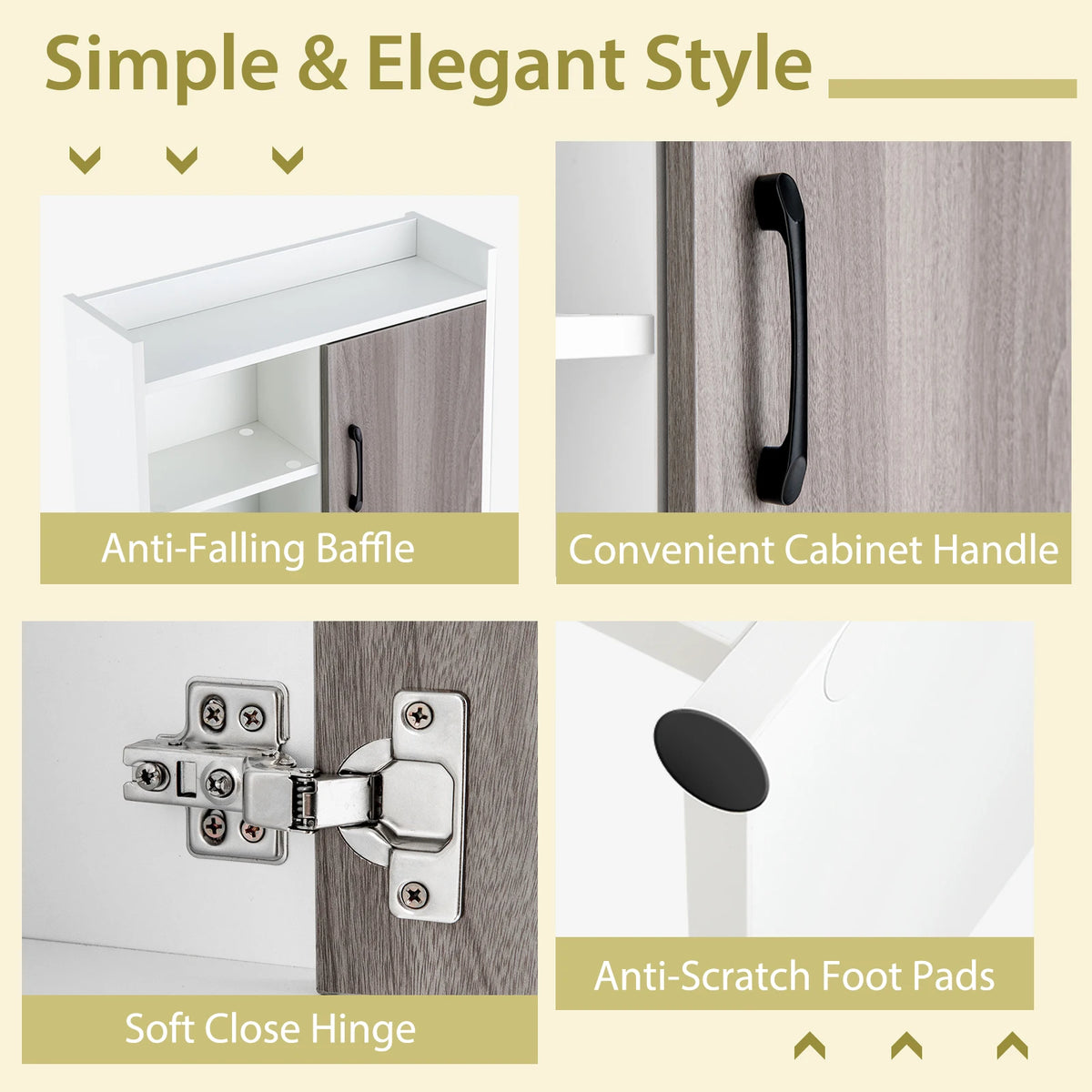 HOMASIS Over The Toilet Storage Cabinet With Shelves And Door