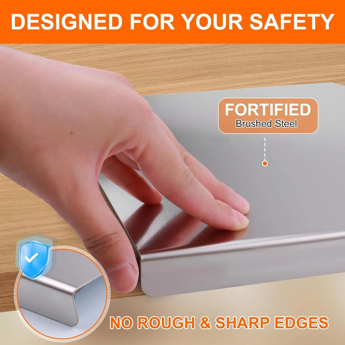 Stainless Steel Cutting Board With Raised Lip For Kitchen Use
