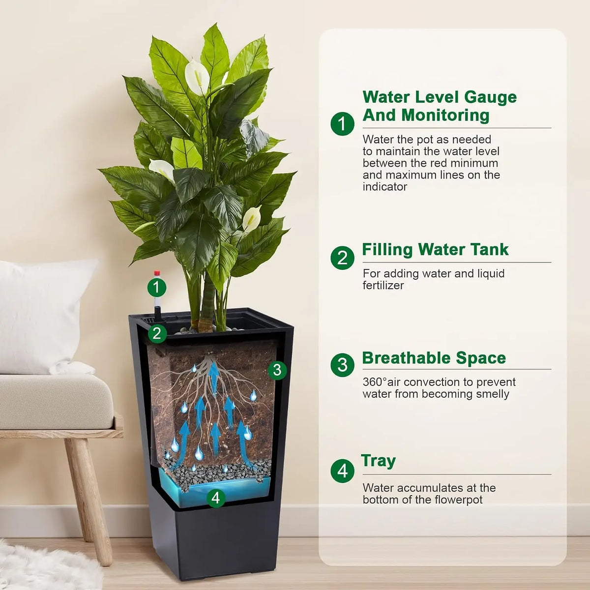 Twister Ck Self Watering Indoor Outdoor Garden Planter Set