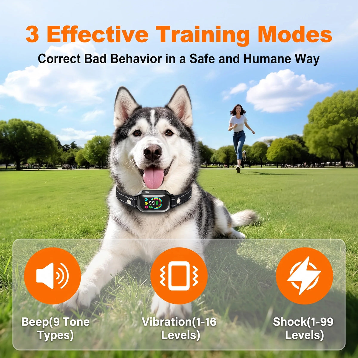 PaiPaitek Automatic Anti Bark Dog Training Collar With Waterproof Design