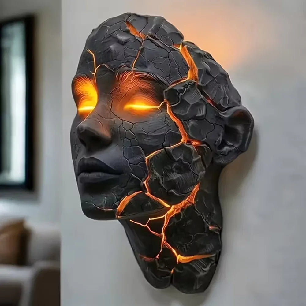 3D Broken Soul LED Wall Lamp for Home and Bedroom