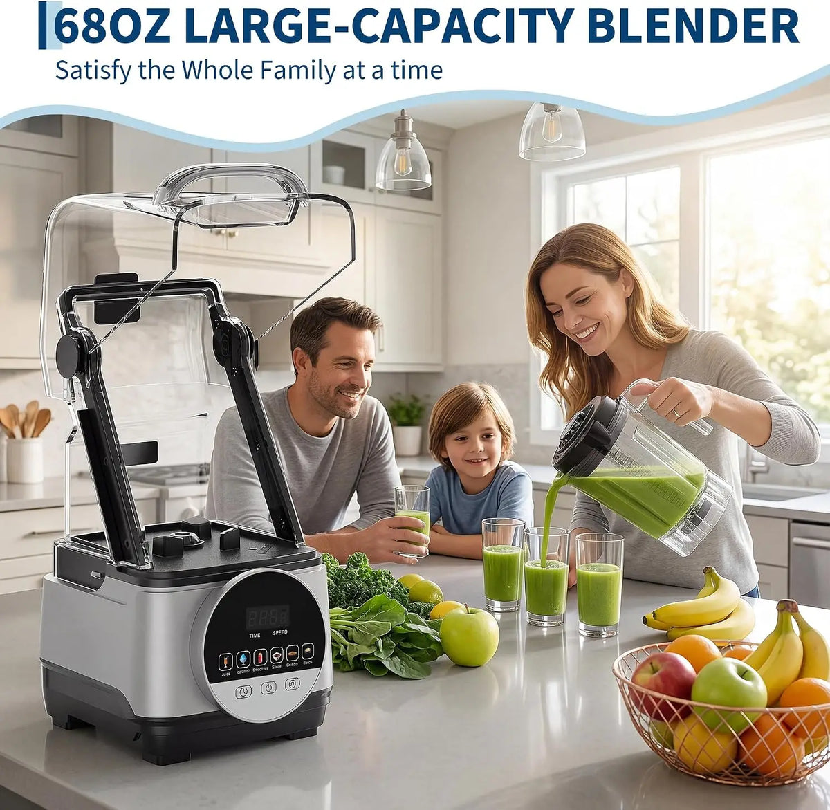 Tacleekii Commercial Countertop Blender With Smart Touch Interface
