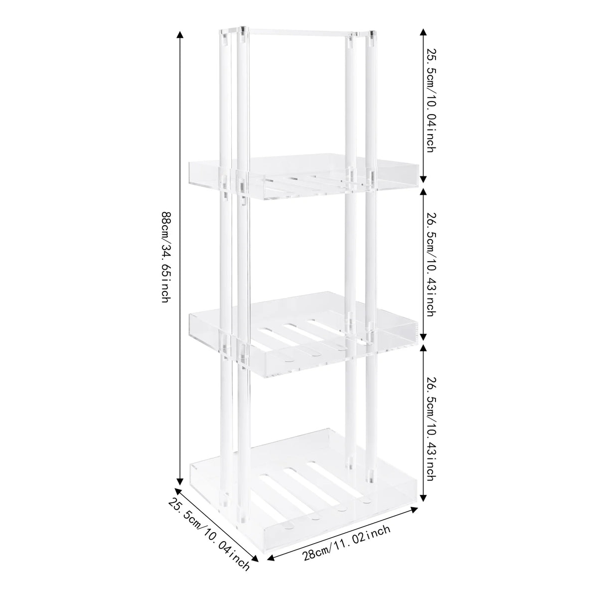 Bymaocar Three Tier Acrylic Shower Organizer Freestanding Corner Caddy