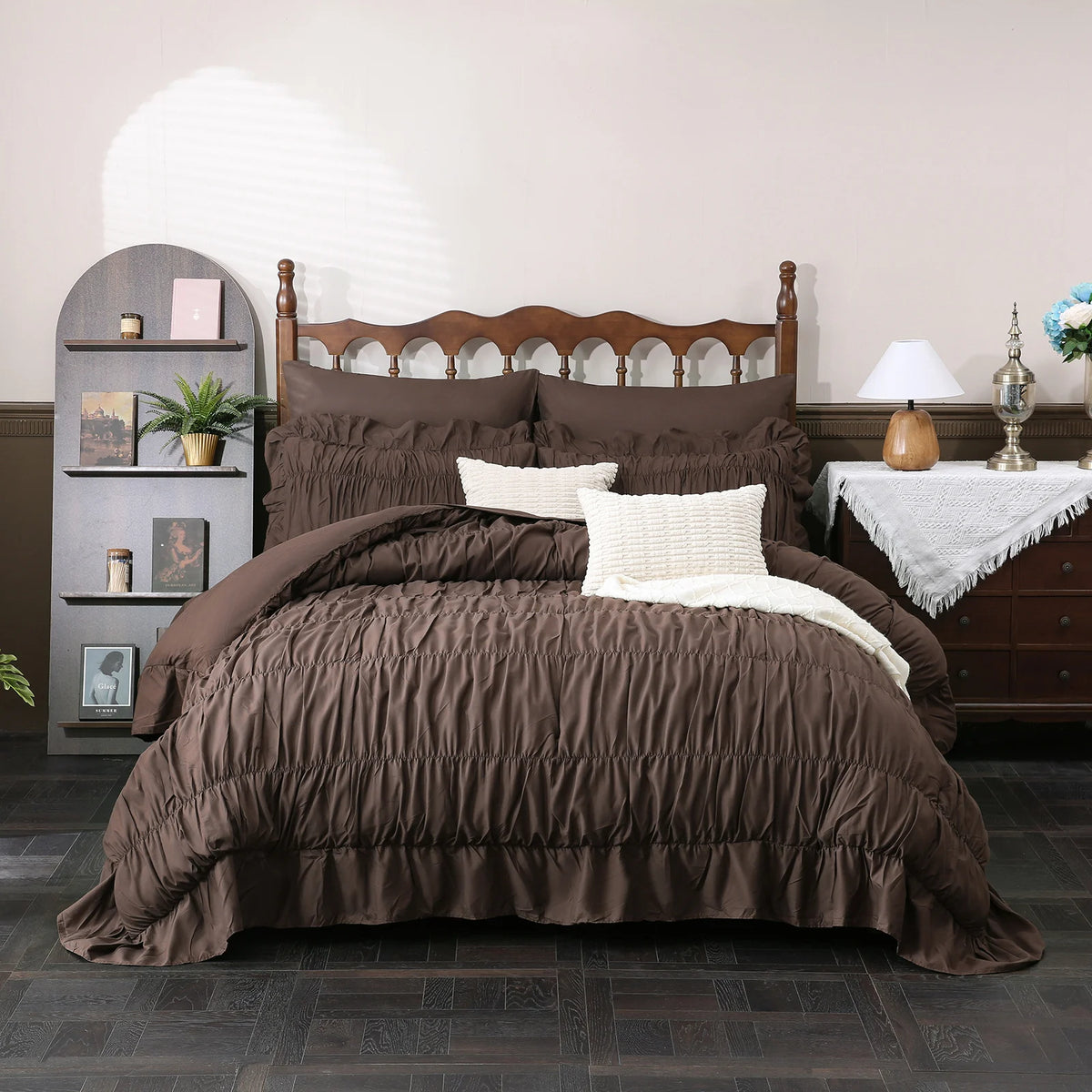 Fluffy Boho Ruffle Comforter Set Includes Sheets And Shams