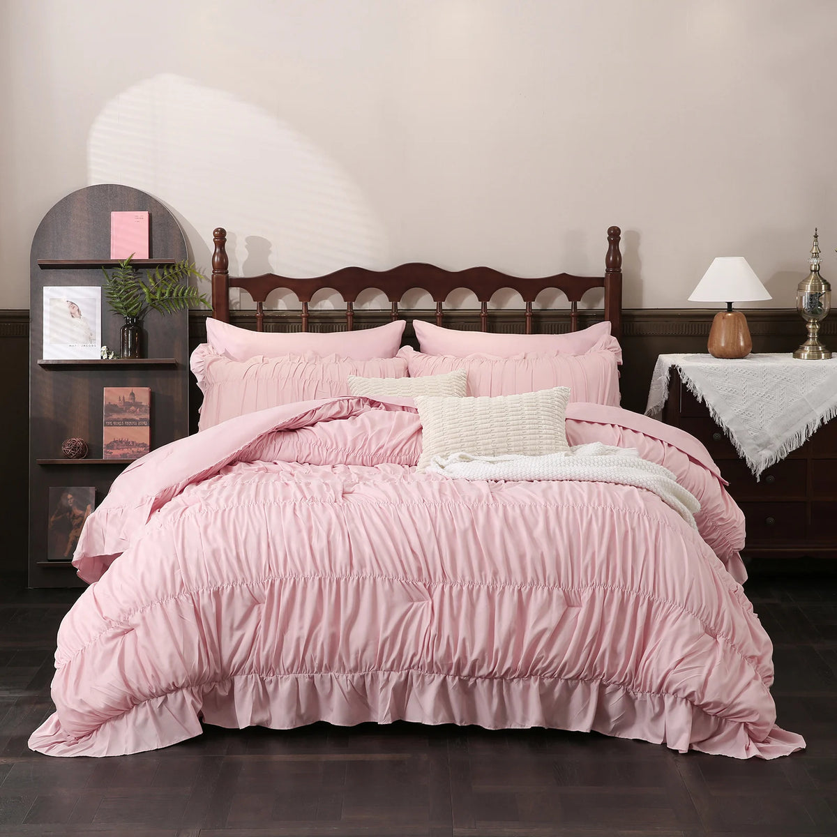 Fluffy Boho Ruffle Comforter Set Includes Sheets And Shams