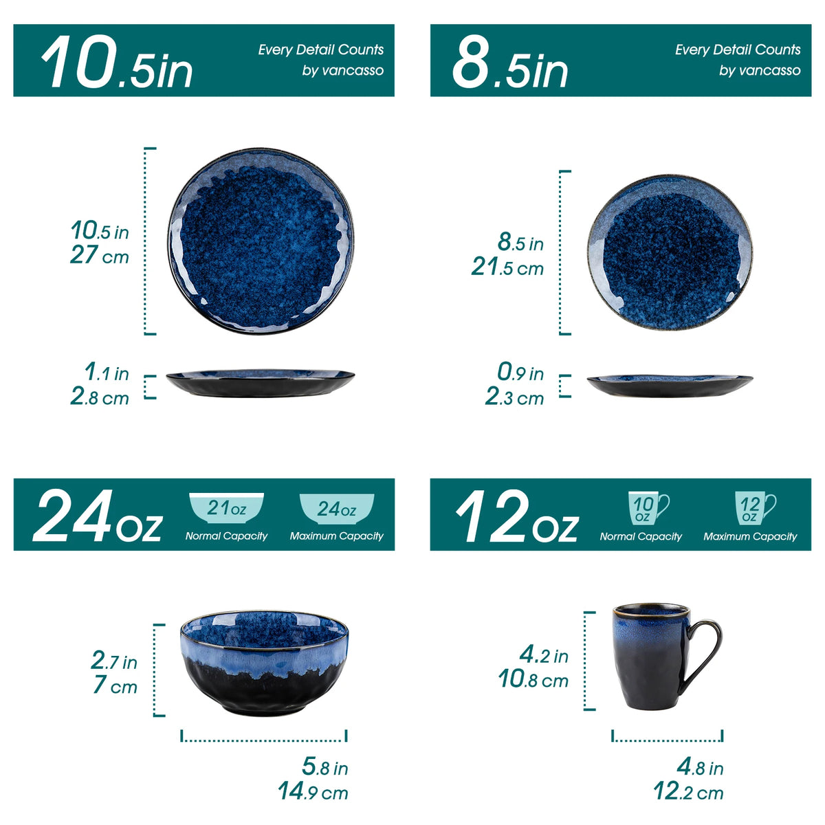 Malacasa Ceramic Kiln Change Glaze Dinner Set With Bowls
