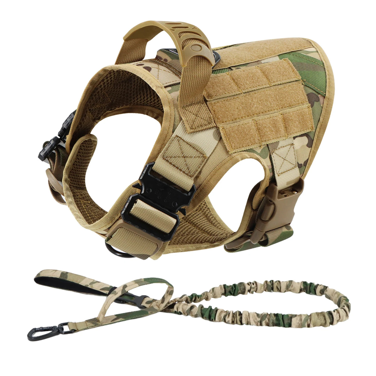 PETRAVEL Tactical Dog Harness and Leash Set for Training and Walks