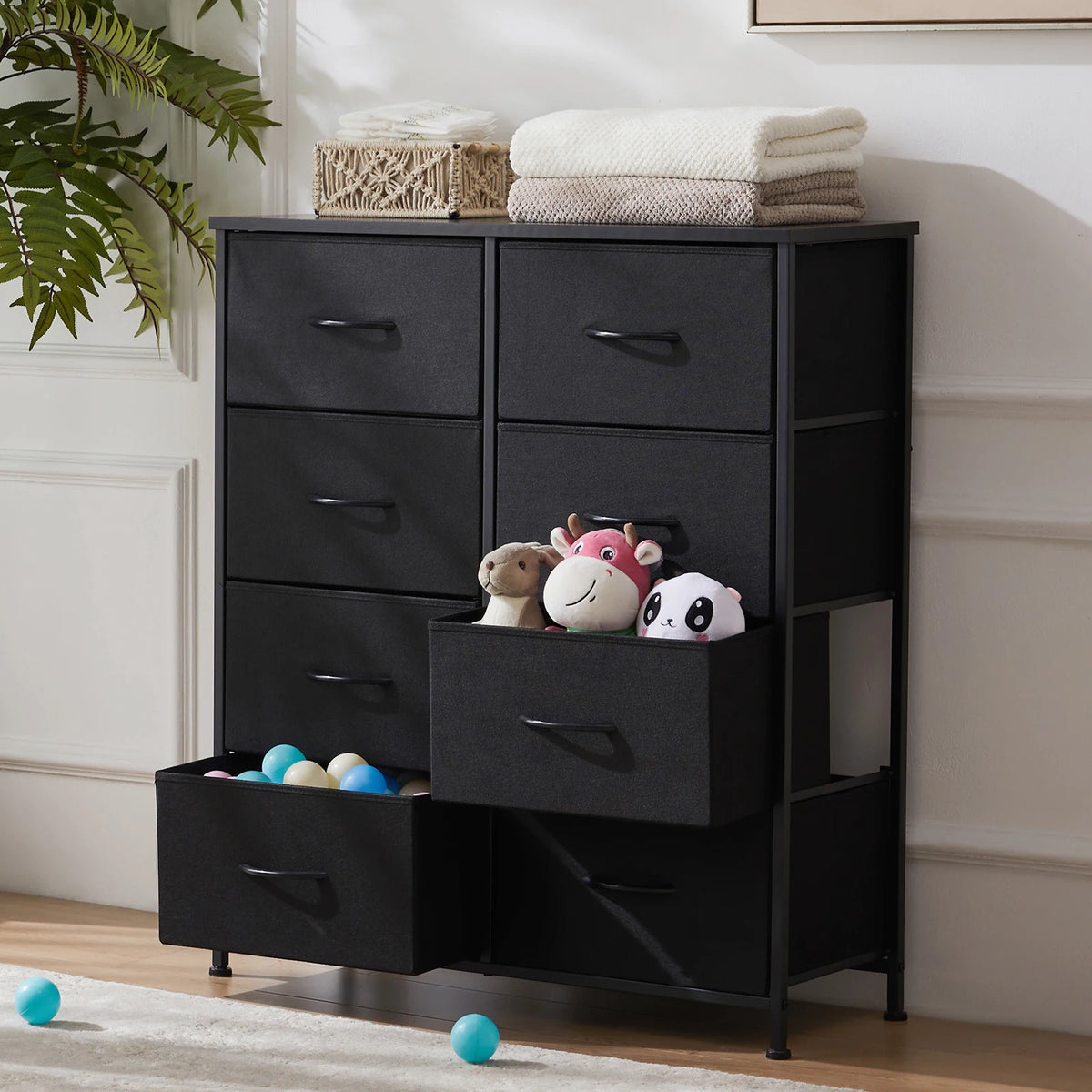 MCQ Modern Eight Drawer Fabric Storage Cabinet For Living Room