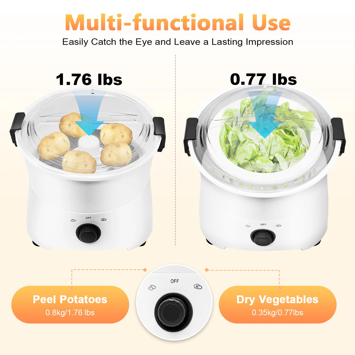 Automatic Electric Potato Peeler With Pure Copper Motor